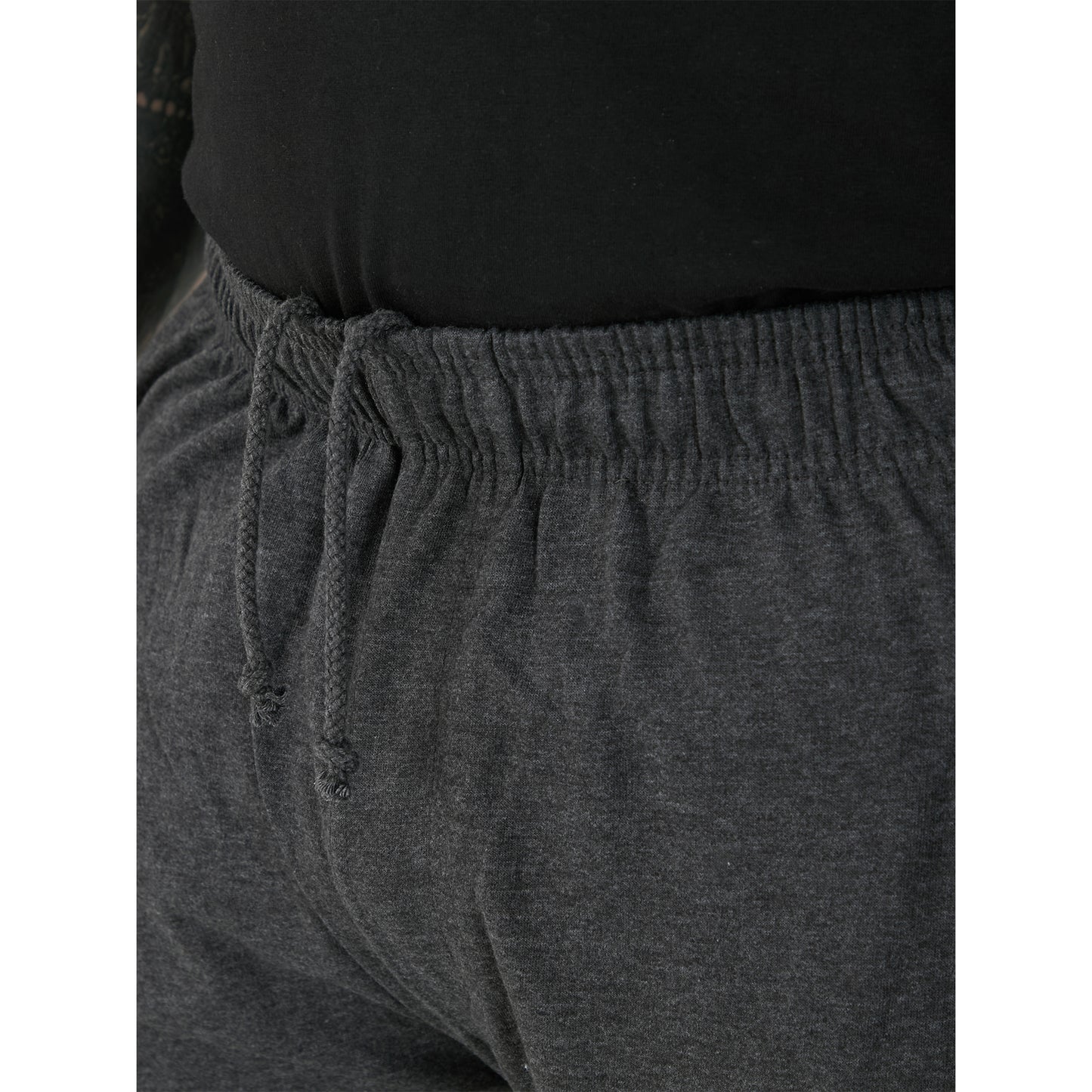Grey - Close up - Duke Mens D555 Rory Fleece Lightweight Kingsize Jogging Bottoms