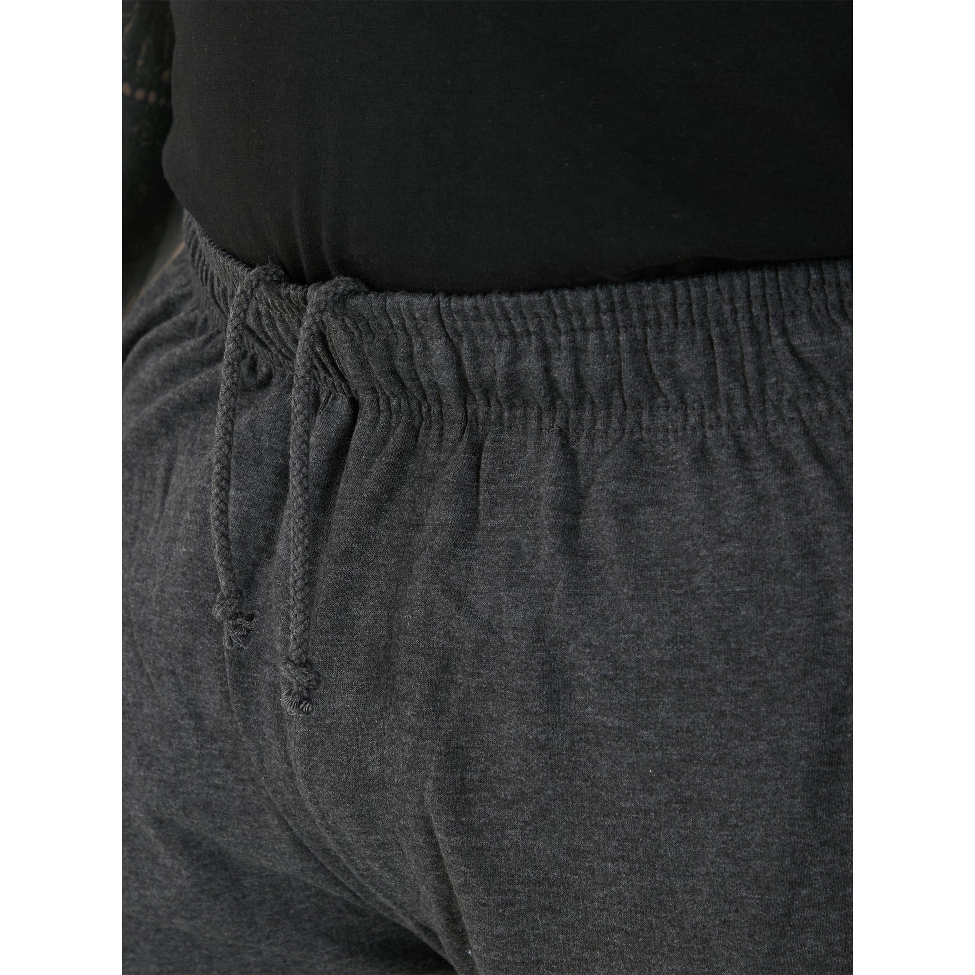 Grey - Close up - Duke Mens D555 Rory Fleece Lightweight Kingsize Jogging Bottoms