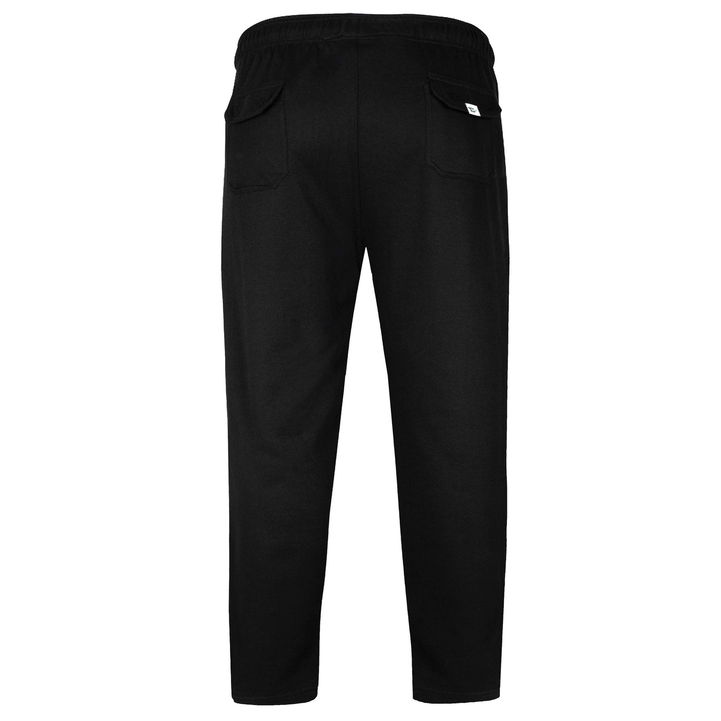 Black - Back - Duke Mens D555 Rory Fleece Lightweight Kingsize Jogging Bottoms
