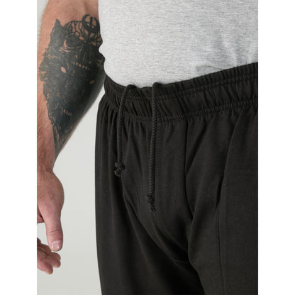 Black - Close up - Duke Mens D555 Rory Fleece Lightweight Kingsize Jogging Bottoms