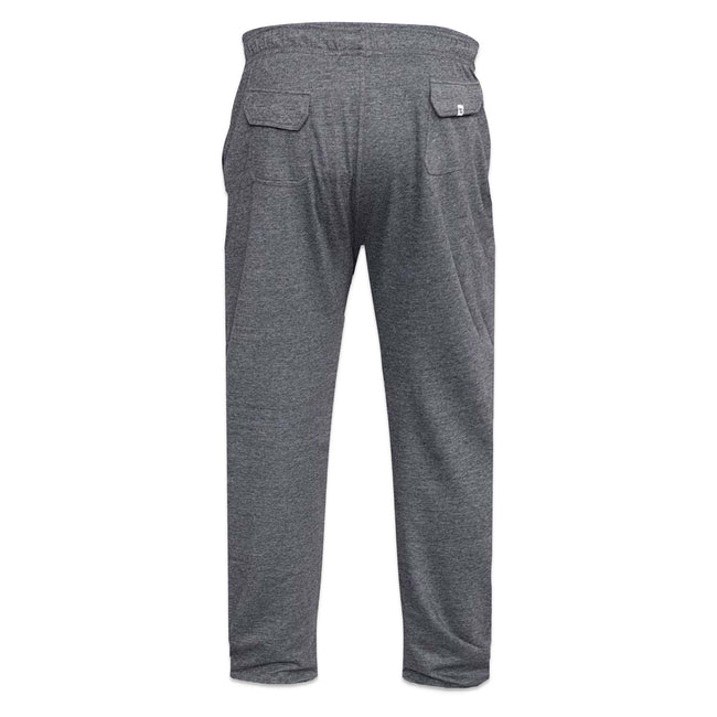 Grey - Back - Duke Mens D555 Rory Fleece Lightweight Kingsize Jogging Bottoms