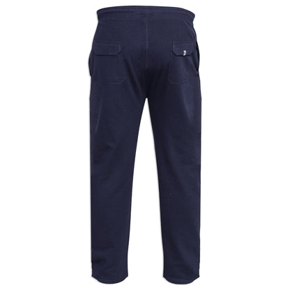 Navy - Back - Duke Mens D555 Rory Fleece Lightweight Kingsize Jogging Bottoms