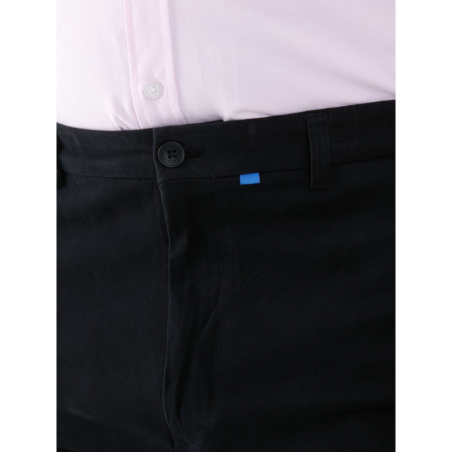 Indigo - Close up - Duke Mens D555 Bruno Stretch Chino Kingsize Trousers
