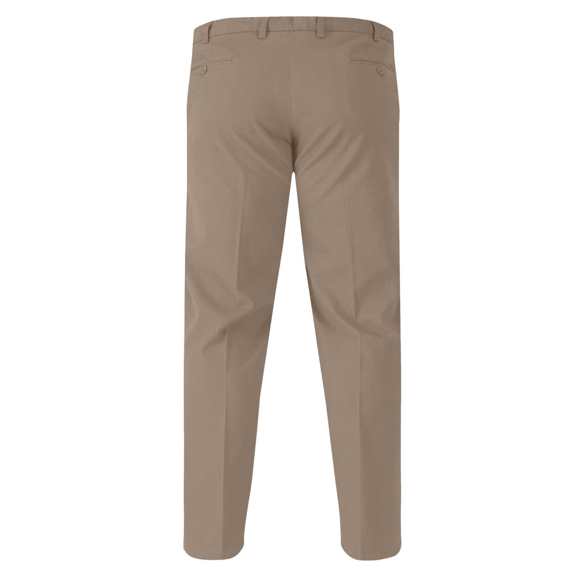 Stone - Back - Duke Mens D555 Bruno Stretch Chino Kingsize Trousers