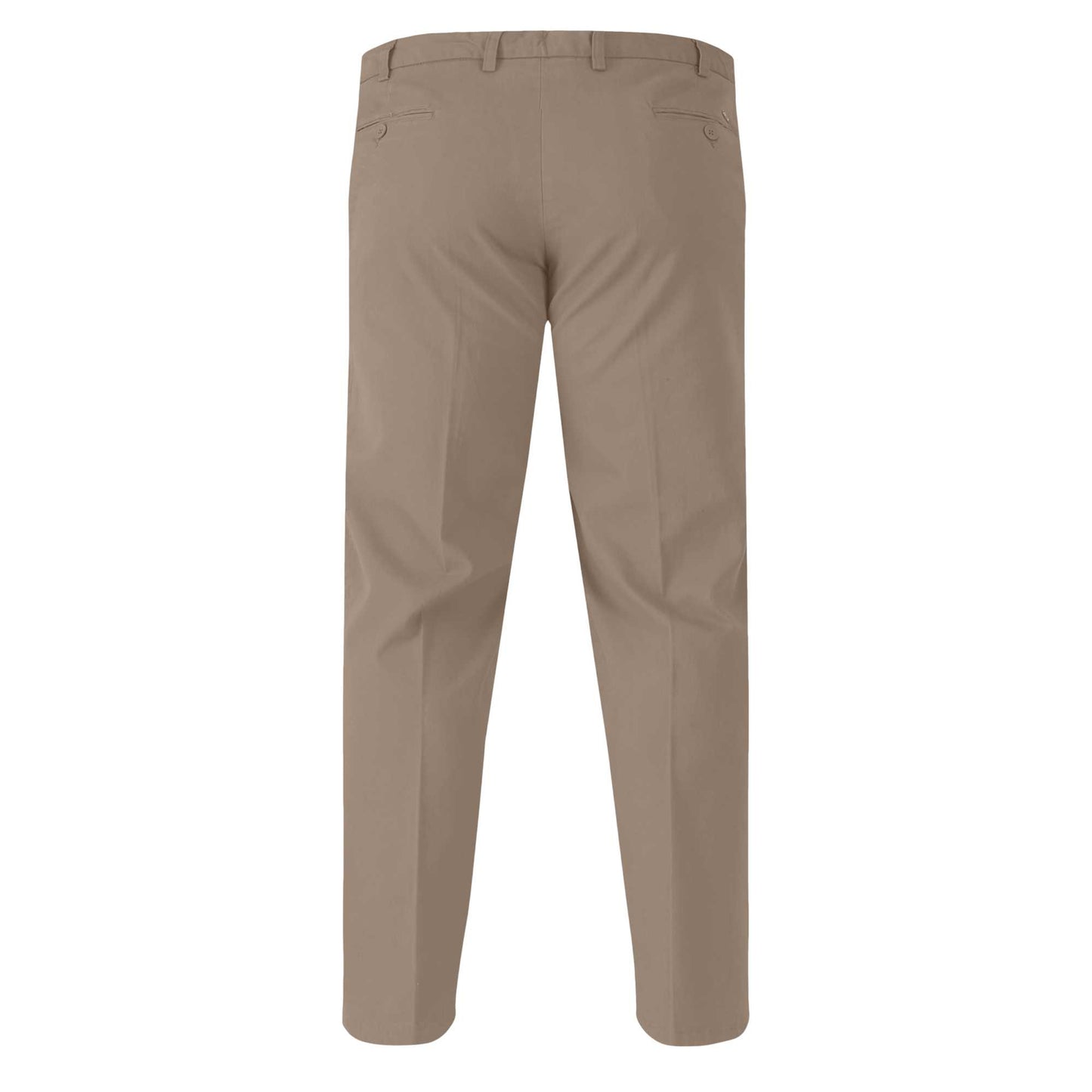 Stone - Back - Duke Mens D555 Bruno Stretch Chino Kingsize Trousers