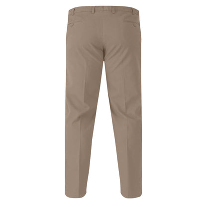 Stone - Back - Duke Mens D555 Bruno Stretch Chino Kingsize Trousers