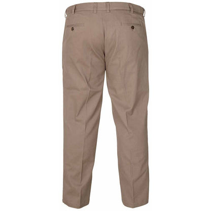 Stone - Back - Duke Mens D555 Bruno Stretch Chino Kingsize Trousers