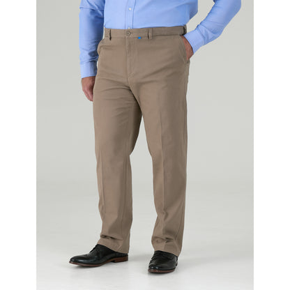 Stone - Close up - Duke Mens D555 Bruno Stretch Chino Kingsize Trousers