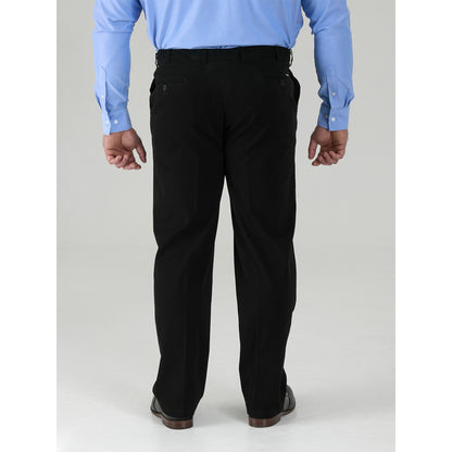 Black - Close up - Duke Mens D555 Bruno Stretch Chino Kingsize Trousers