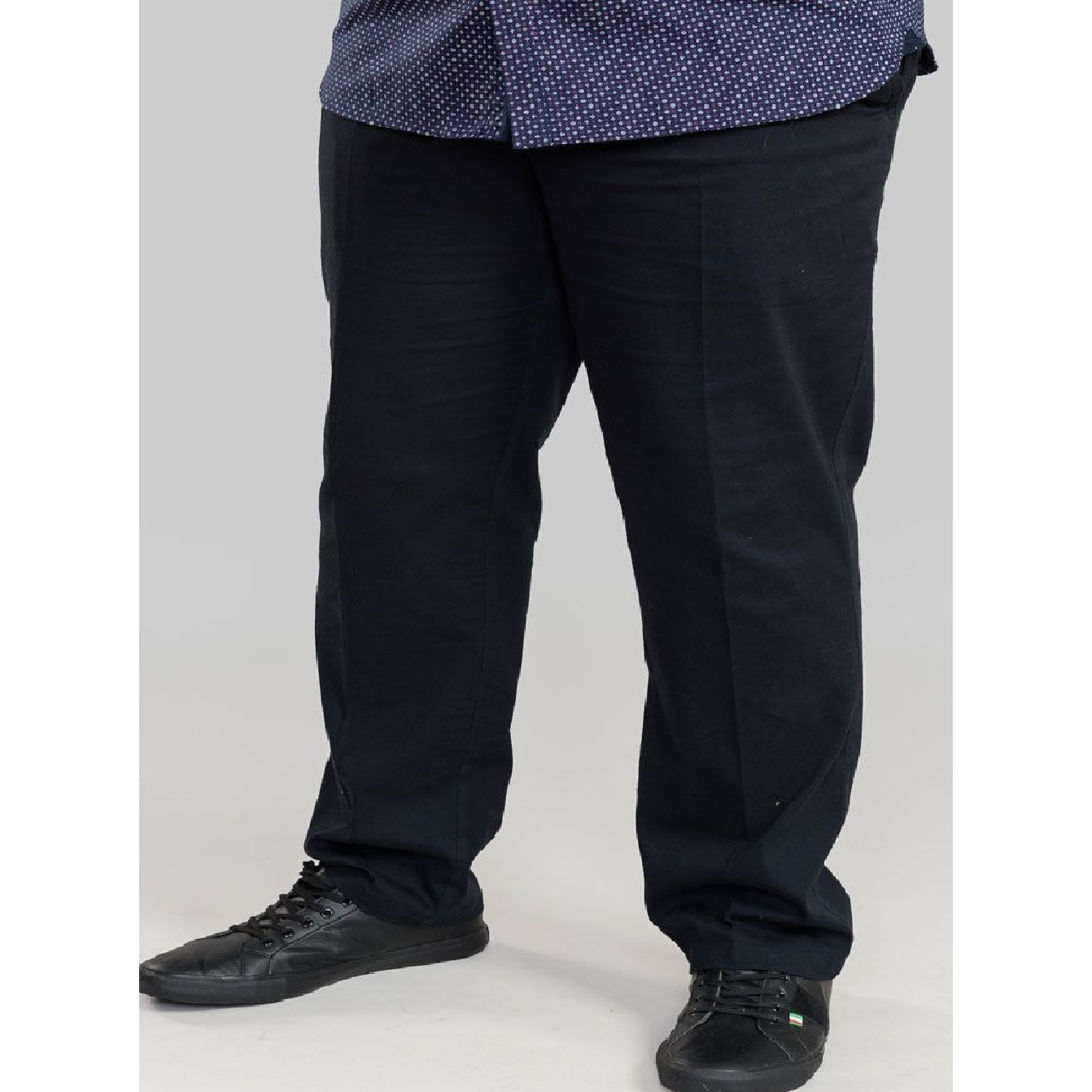 Indigo - Side - Duke Mens D555 Bruno Stretch Chino Kingsize Trousers