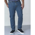 Blue - Back - D555 London Mens Kingsize Bailey Elasticated Waist Jeans