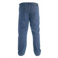 Blue - Side - Duke Mens D555 London Bailey Elasticated Waist Kingsize Jeans