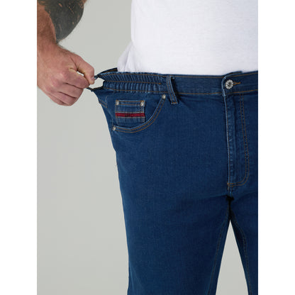 Blue - Lifestyle - Duke Mens D555 London Bailey Elasticated Waist Kingsize Jeans