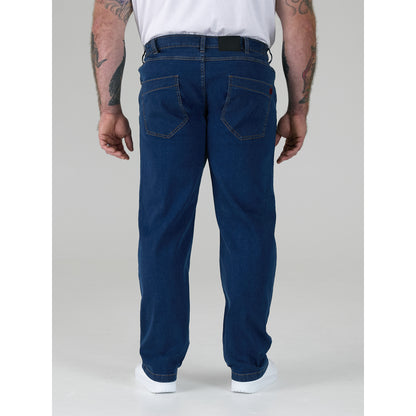 Blue - Close up - Duke Mens D555 London Bailey Elasticated Waist Kingsize Jeans