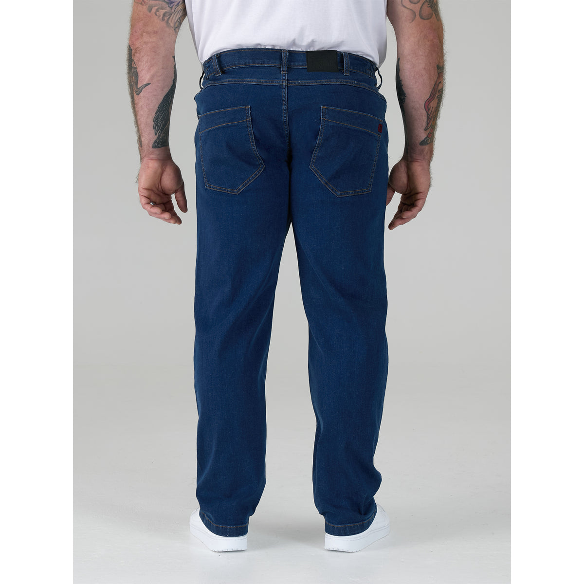 Blue - Close up - Duke Mens D555 London Bailey Elasticated Waist Kingsize Jeans