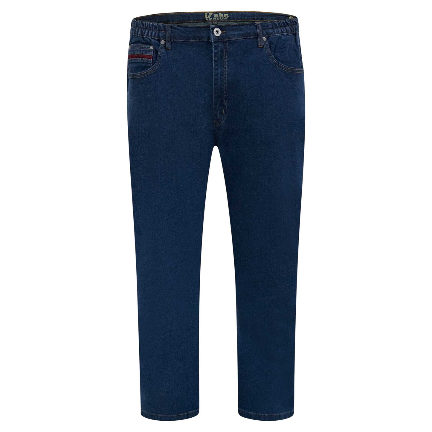 Blue - Front - Duke Mens D555 London Bailey Elasticated Waist Kingsize Jeans
