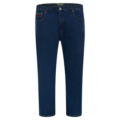 Blue - Front - Duke Mens D555 London Bailey Elasticated Waist Kingsize Jeans