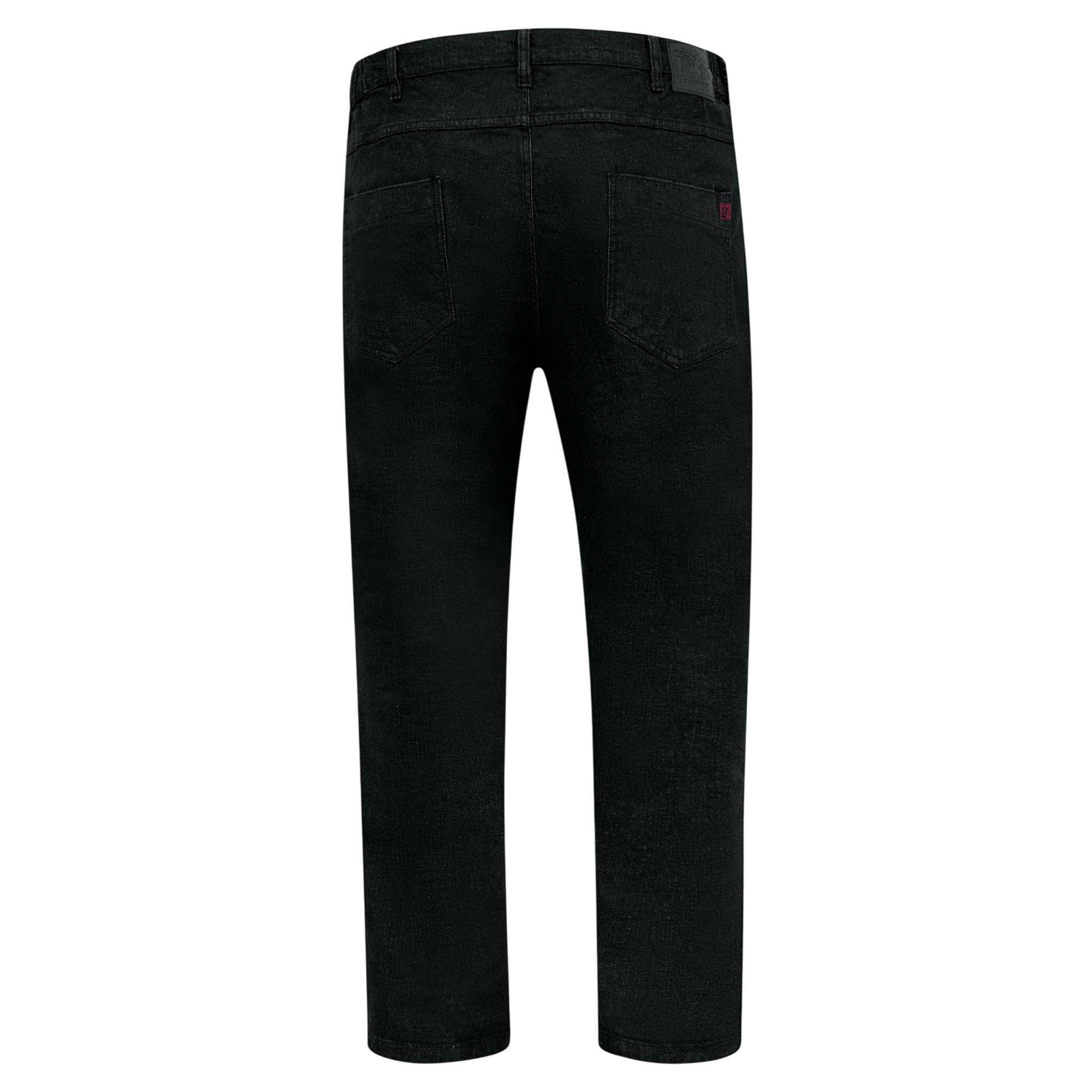 Black - Back - Duke Mens D555 London Balfour Elasticated Waist Kingsize Jeans