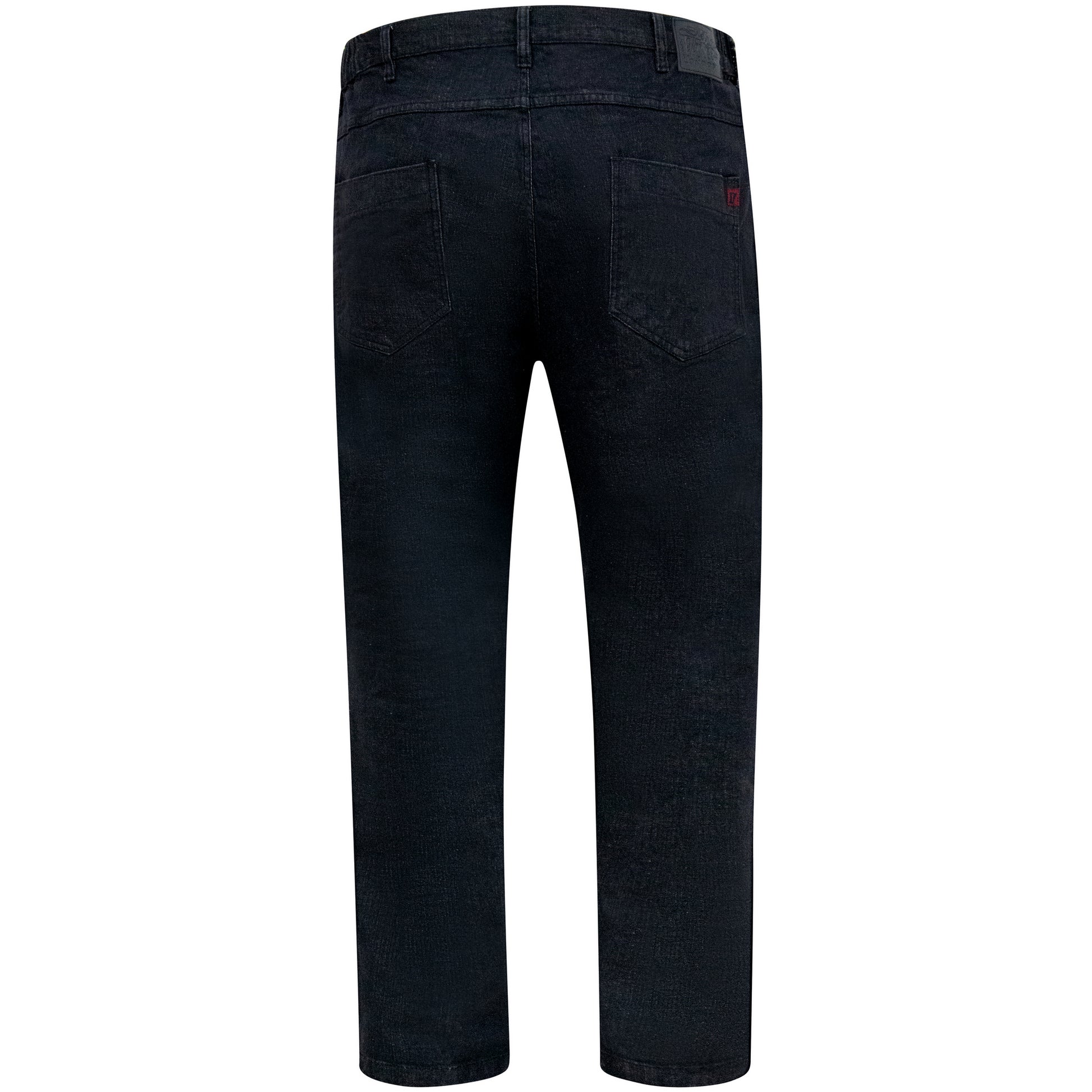 Black - Back - Duke Mens D555 London Balfour Elasticated Waist Kingsize Jeans
