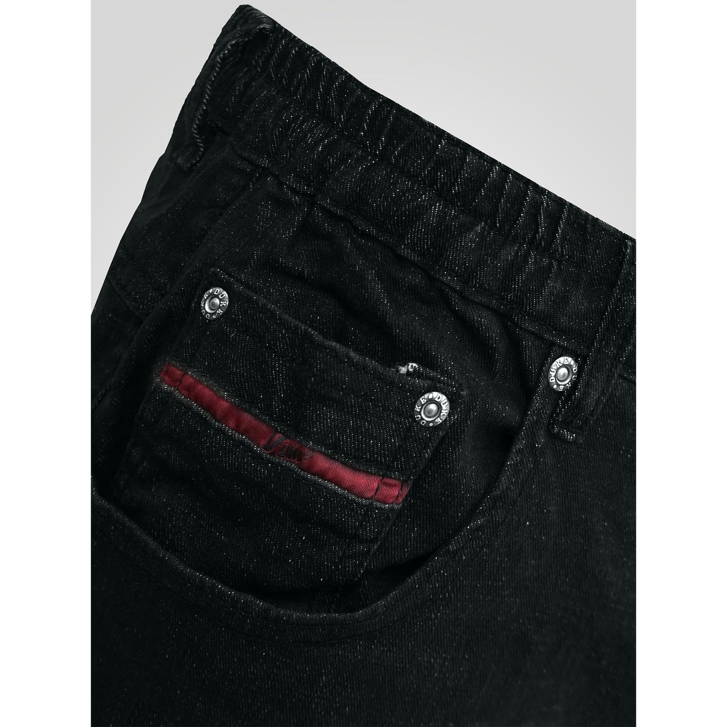 Black - Side - Duke Mens D555 London Balfour Elasticated Waist Kingsize Jeans