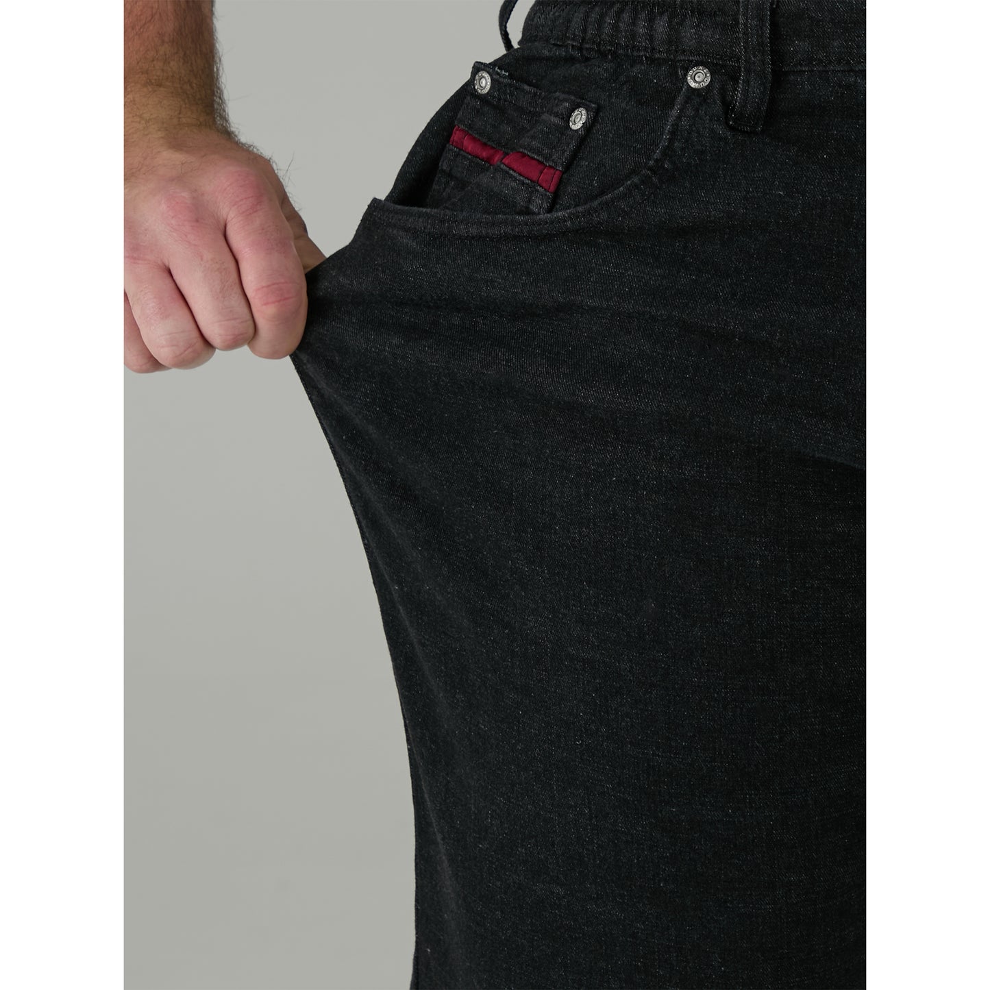 Black - Lifestyle - Duke Mens D555 London Balfour Elasticated Waist Kingsize Jeans