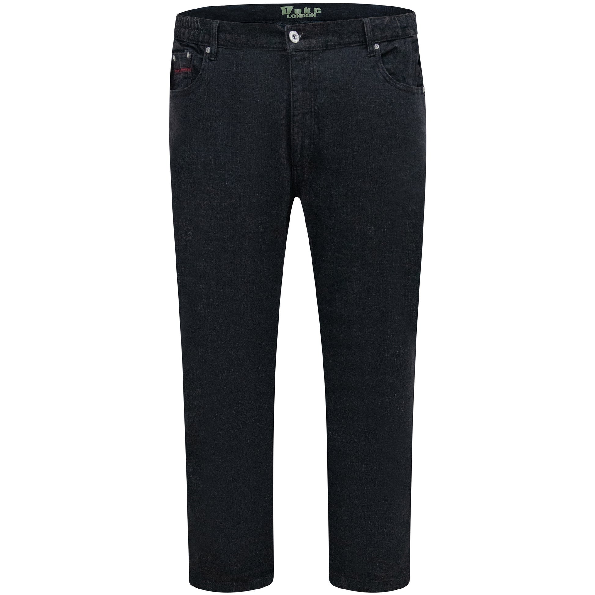 Black - Front - Duke Mens D555 London Balfour Elasticated Waist Kingsize Jeans