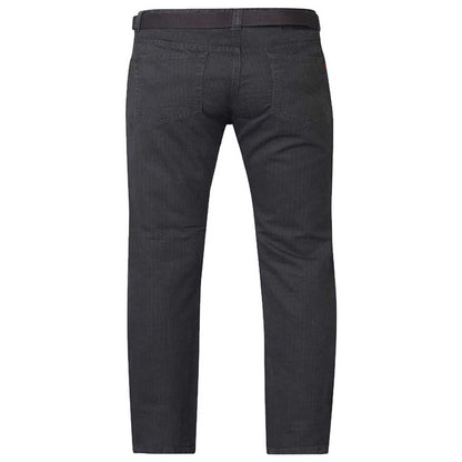 Charcoal - Back - Duke Mens D555 London Canary Bedford Cord Kingsize Trousers
