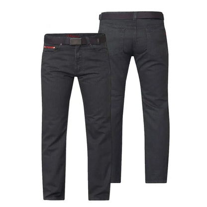 Charcoal - Side - Duke Mens D555 London Canary Bedford Cord Kingsize Trousers