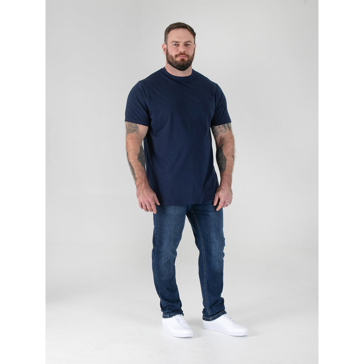 Navy - Pack Shot - Duke Mens D555 Flyers Crew Neck Kingsize T-Shirt