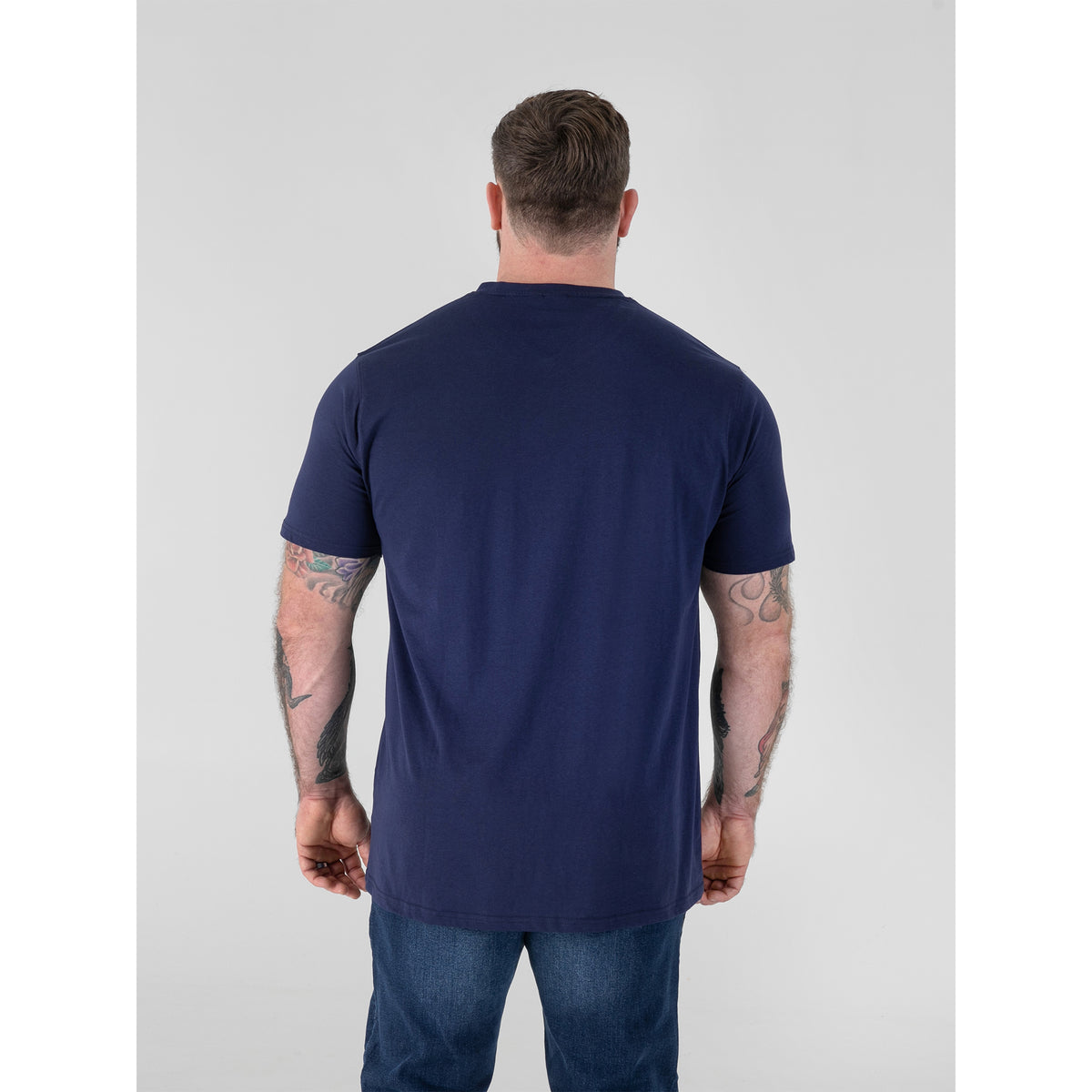 Navy - Lifestyle - Duke Mens D555 Signature Cotton Kingsize T-Shirt