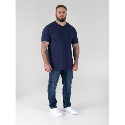 Navy - Pack Shot - Duke Mens D555 Signature Cotton Kingsize T-Shirt