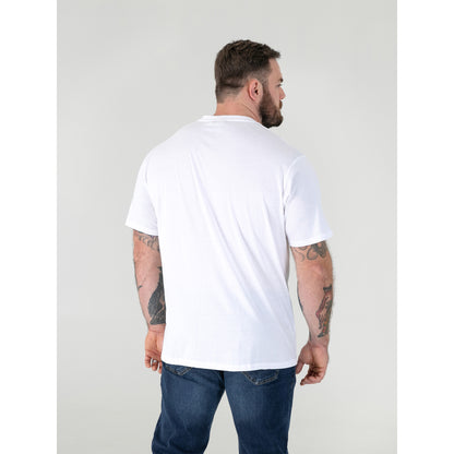 White - Side - Duke Mens D555 Signature Cotton Kingsize T-Shirt