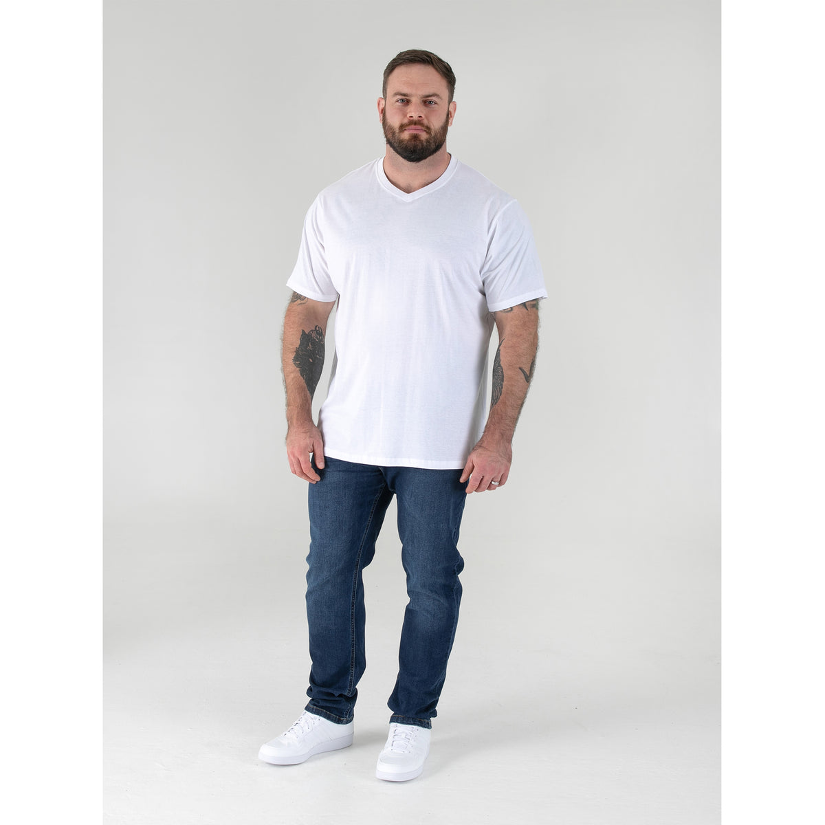 White - Pack Shot - Duke Mens D555 Signature Cotton Kingsize T-Shirt