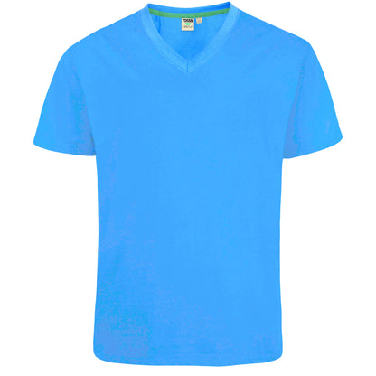 Teal - Back - Duke Mens D555 Signature Cotton Kingsize T-Shirt