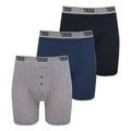 Black-Grey-Navy - Front - Duke Mens D555 London Driver Kingsize Boxer Shorts (Pack of 3)