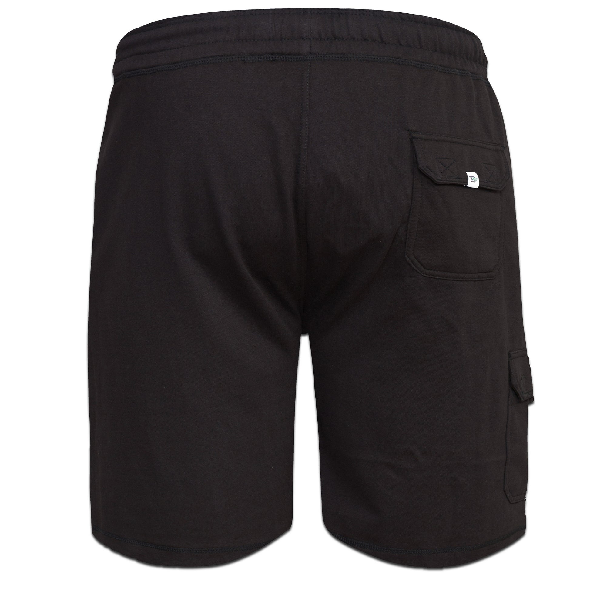 Black - Back - Duke Mens D555 John Cotton Lightweight Kingsize Cargo Shorts
