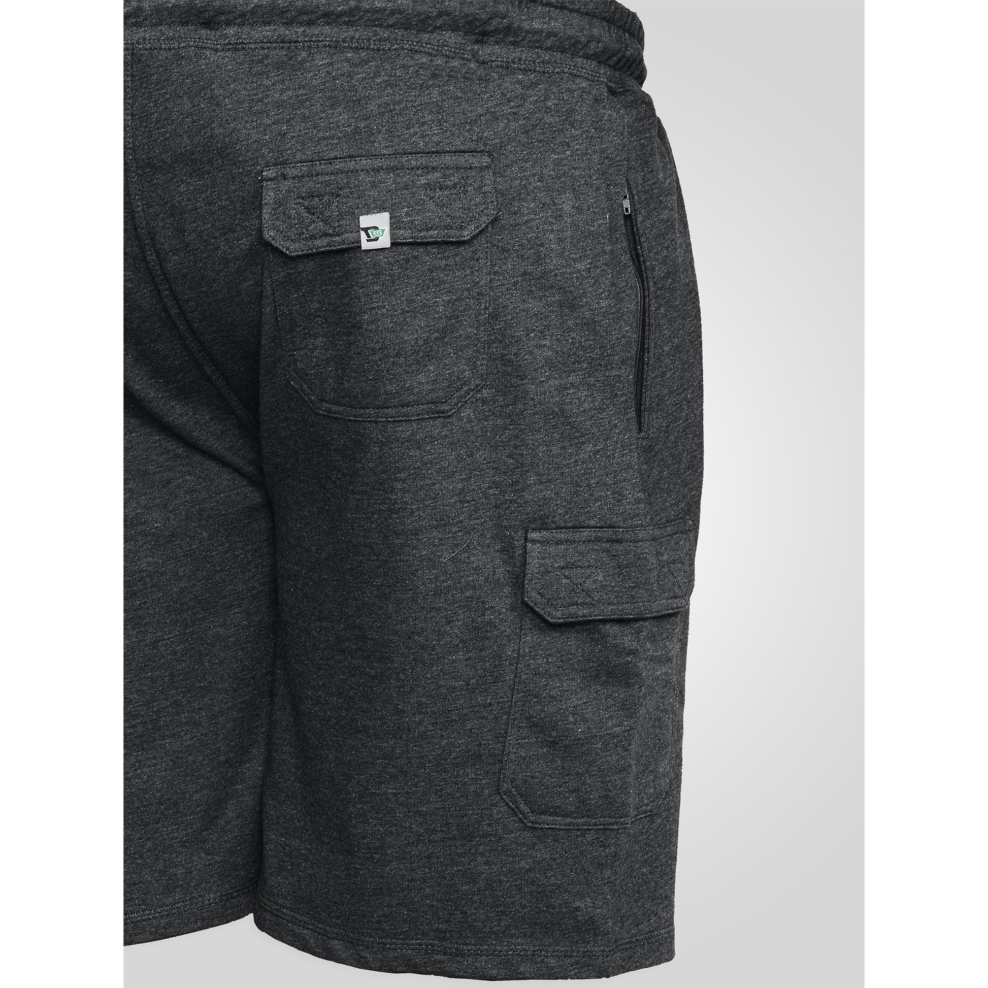 Grey - Side - Duke Mens D555 John Cotton Lightweight Kingsize Cargo Shorts