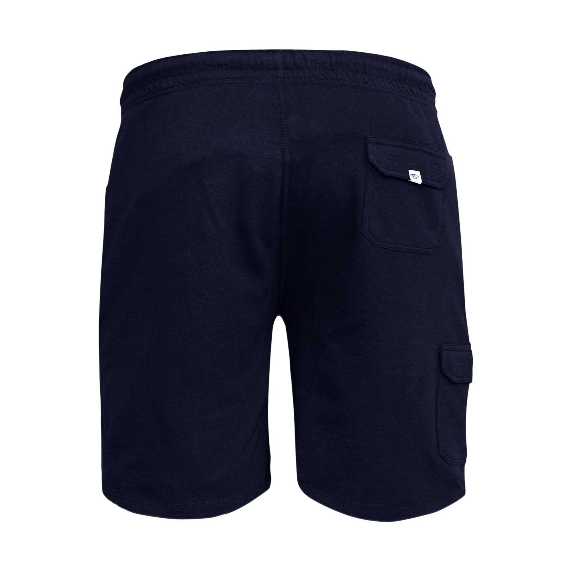 Navy - Back - Duke Mens D555 John Cotton Lightweight Kingsize Cargo Shorts
