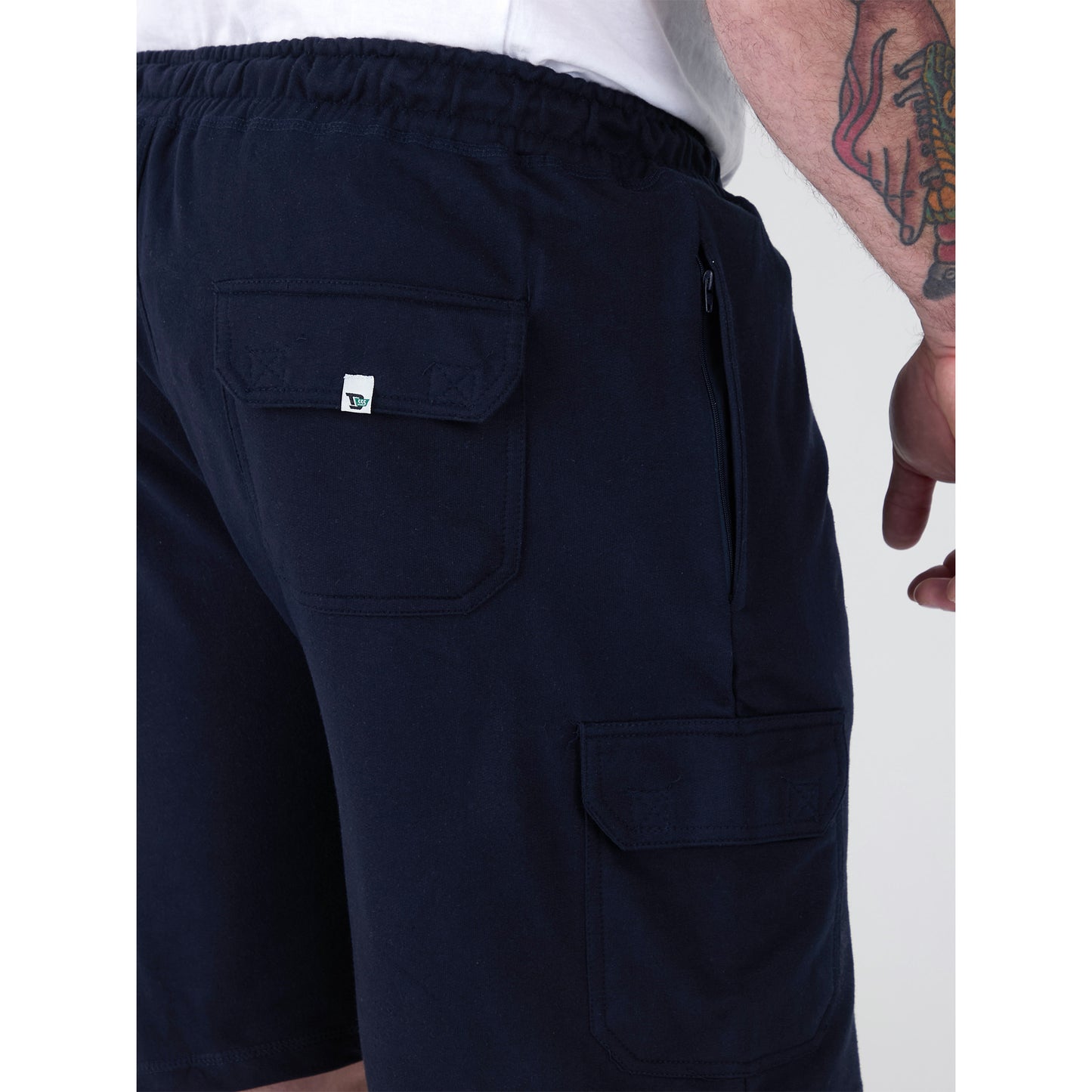 Navy - Pack Shot - Duke Mens D555 John Cotton Lightweight Kingsize Cargo Shorts