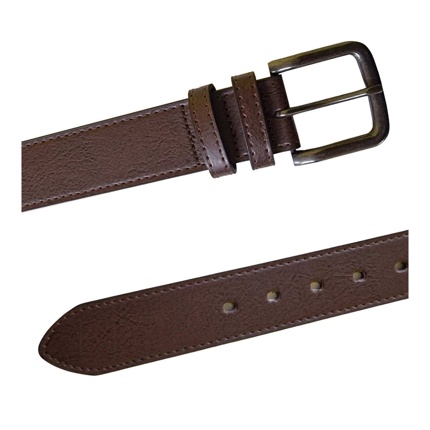 Brown - Side - Duke D555 Archie Bonded Leather Waist Belt