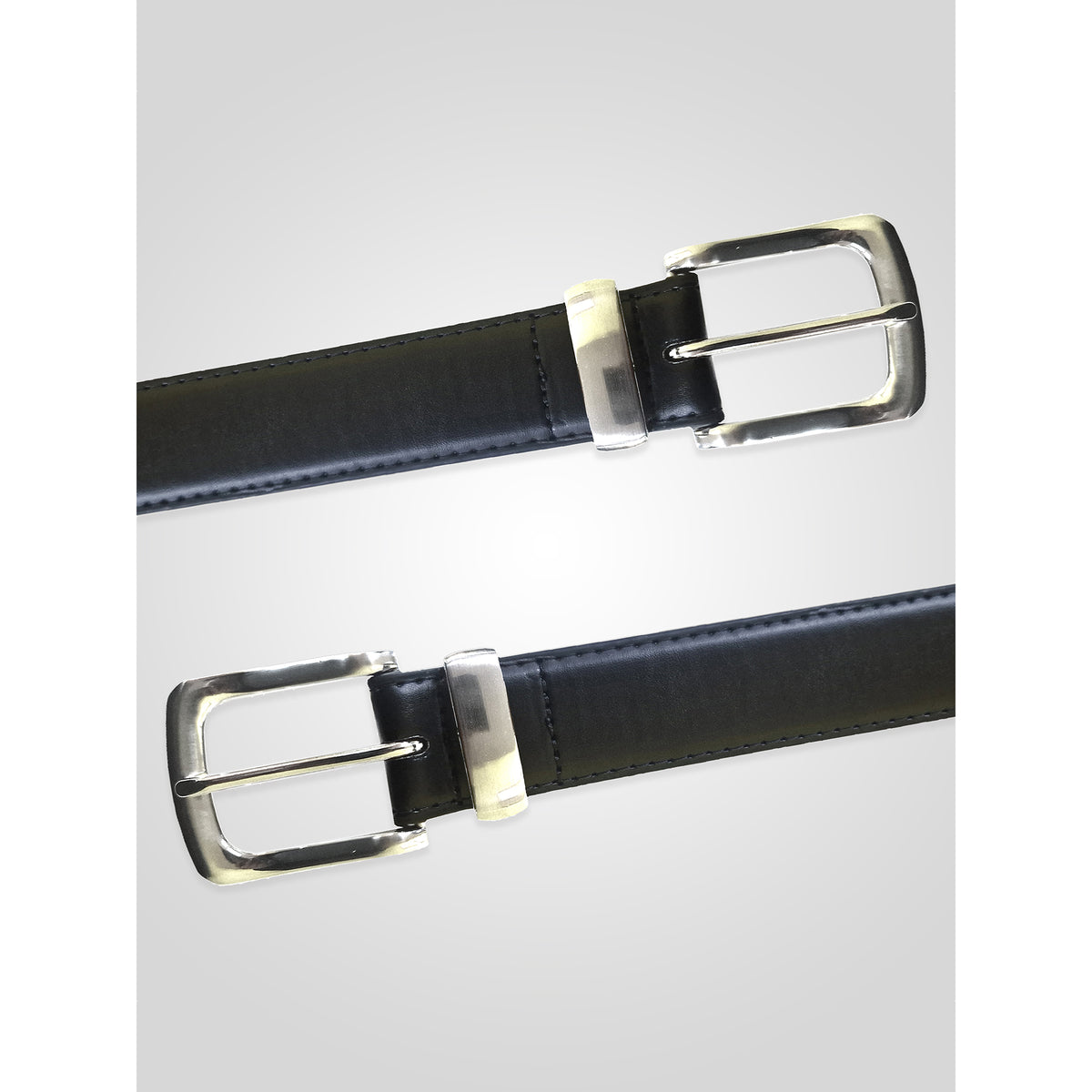 Black - Pack Shot - Duke Mens D555 Joseph Bonded Leather Metal Tip Waist Belt