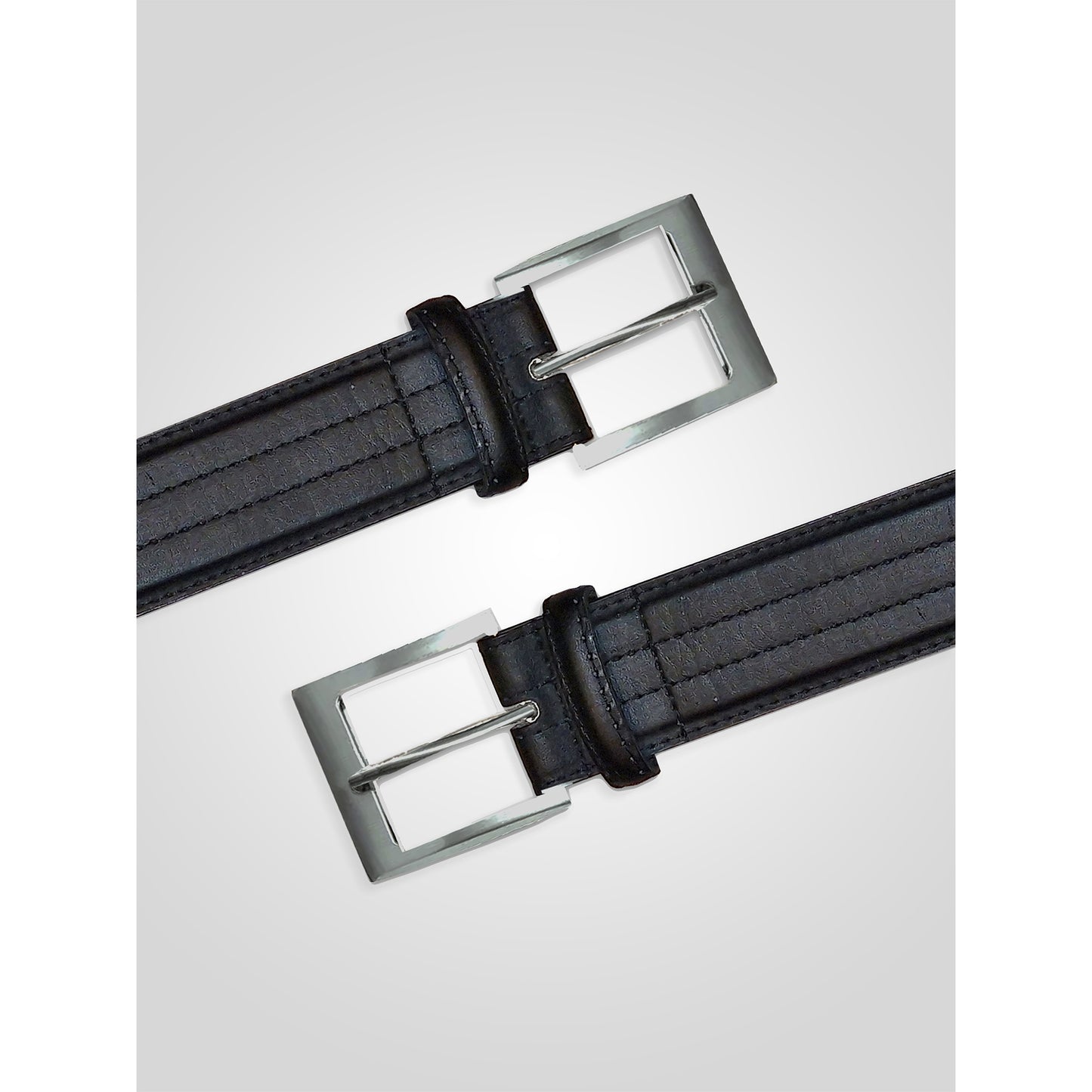 Black - Side - Duke D555 Harley Stitched Waist Belt