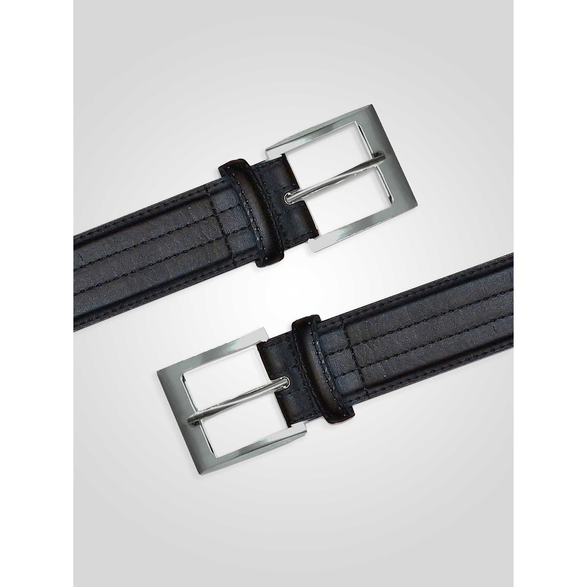 Black - Side - Duke D555 Harley Stitched Waist Belt
