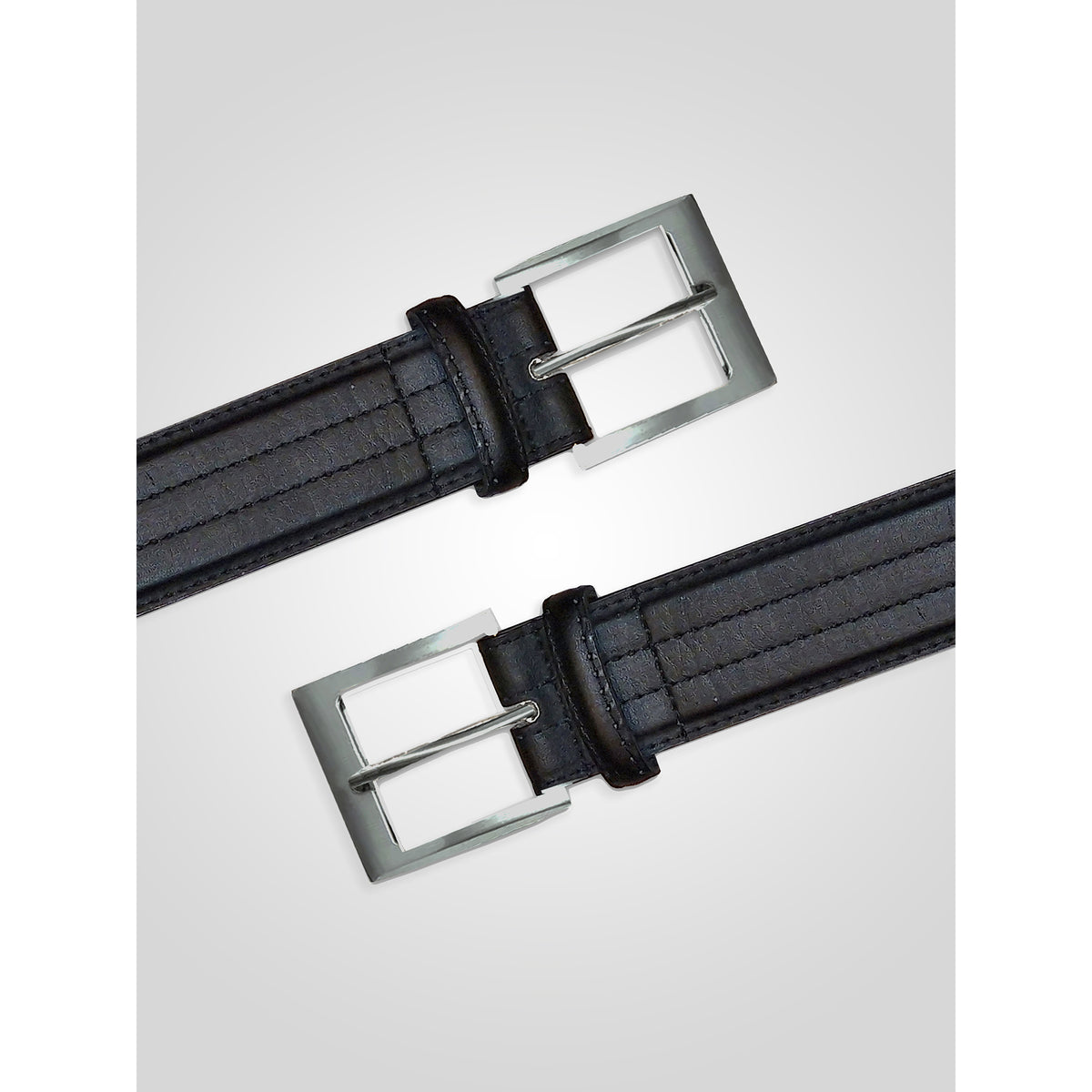 Black - Side - Duke D555 Harley Stitched Waist Belt
