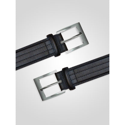 Black - Side - Duke D555 Harley Stitched Waist Belt