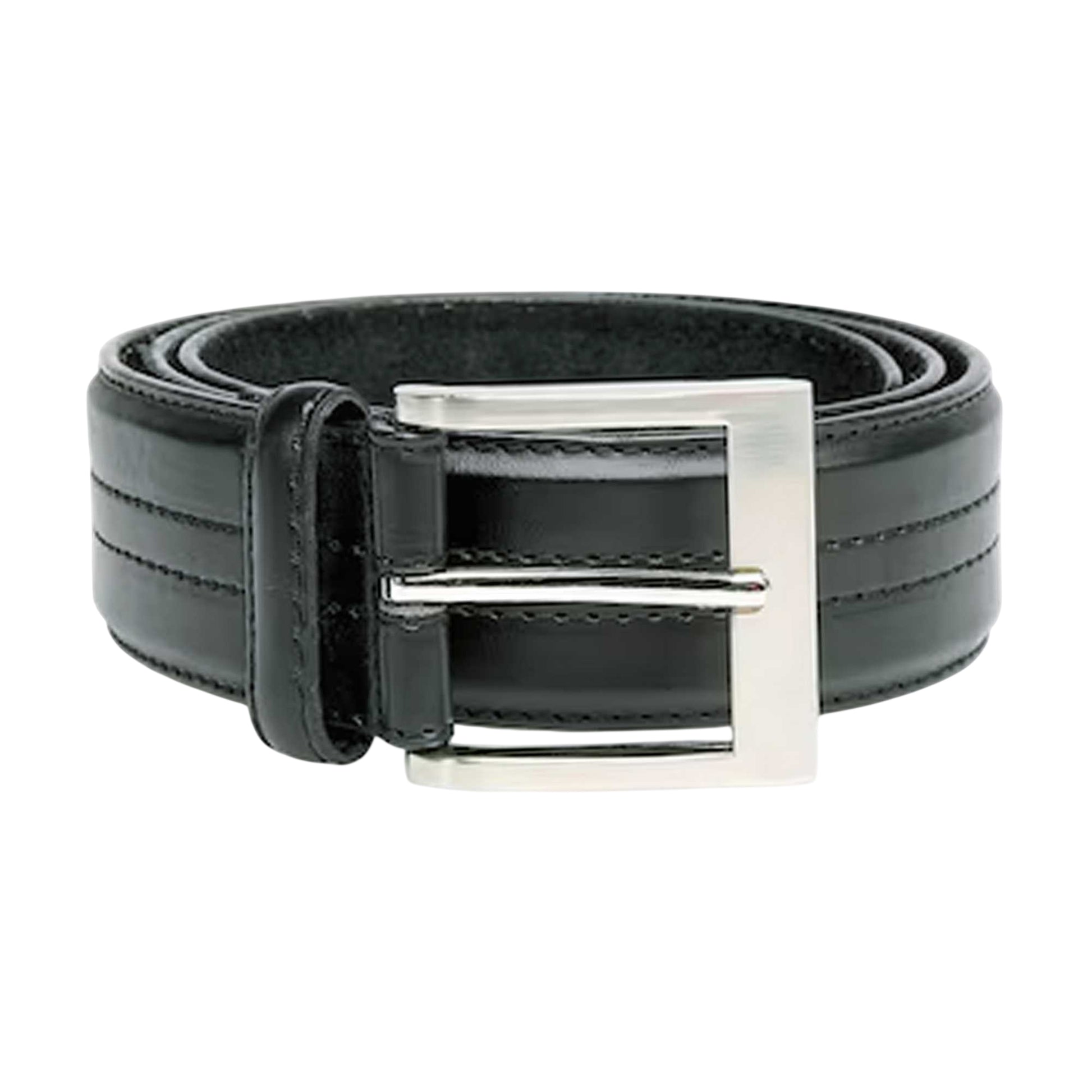 Black - Front - Duke D555 Harley Stitched Waist Belt