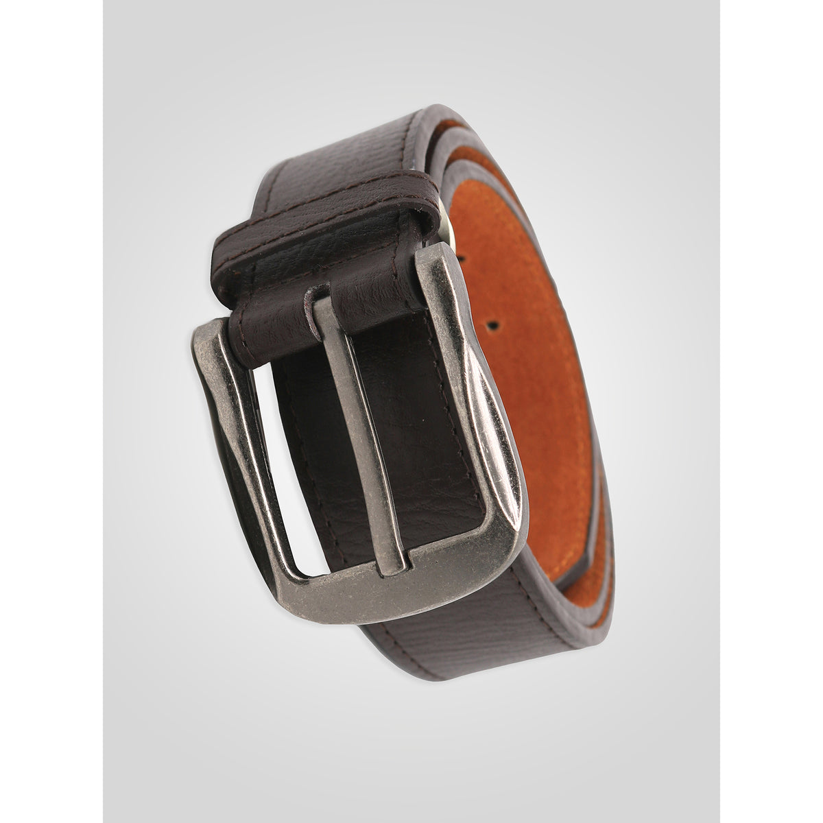 Brown - Back - Duke D555 Harrison Bonded Leather Waist Belt
