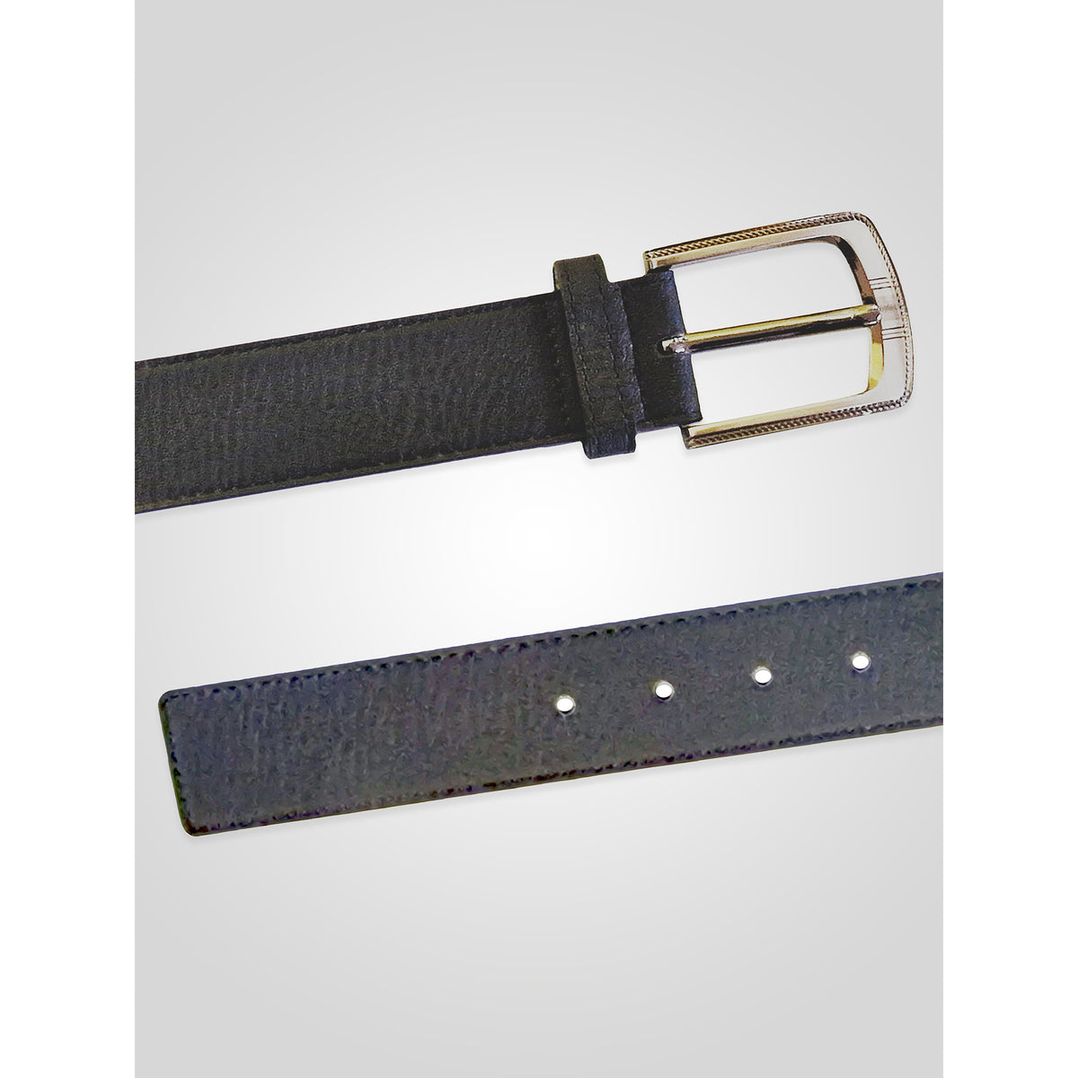Black - Side - Duke Mens D555 Samuel Bonded Leather Waist Belt