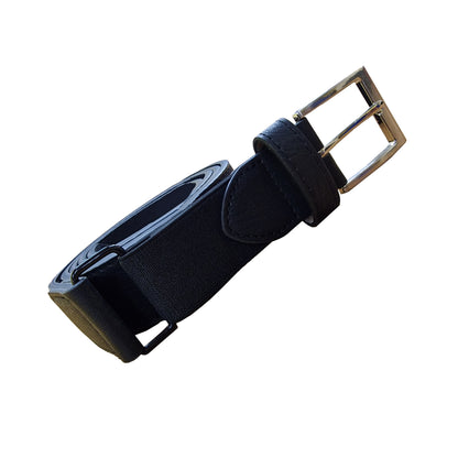 Black - Side - Duke Mens D555 Matthew Xtenda Bonded Leather Waist Belt