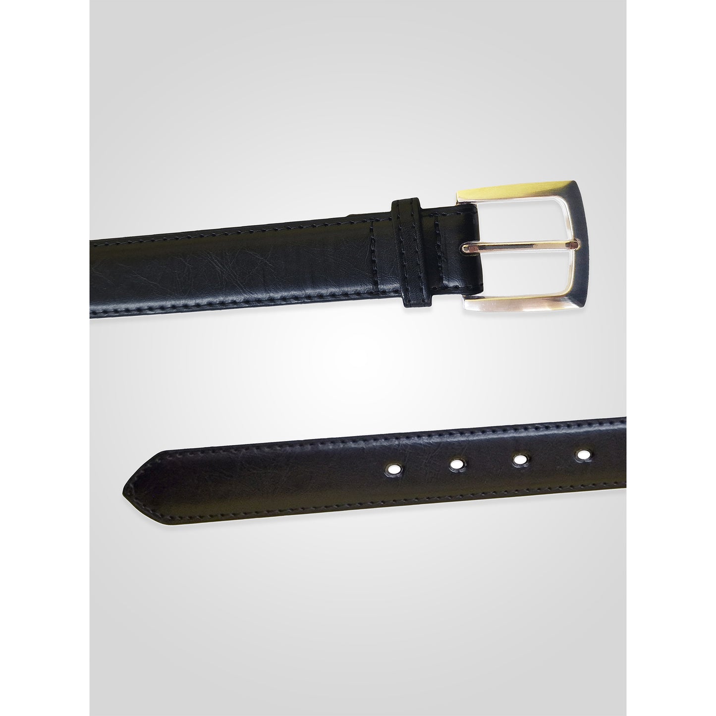 Black - Side - Duke Mens D555 Lewis Plain Bonded Leather Belt